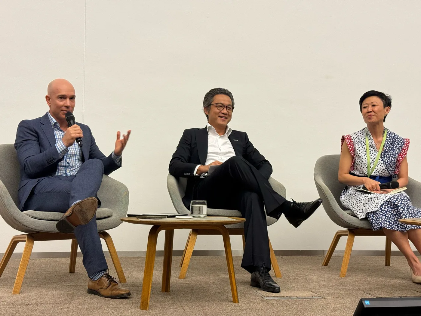 Jonah Larkin speaking on a panel